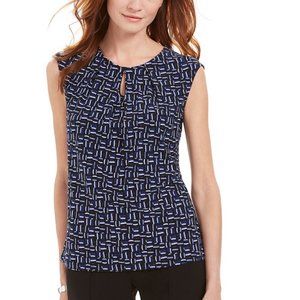 NWT Kasper printed keyhole sleveeless top, Small